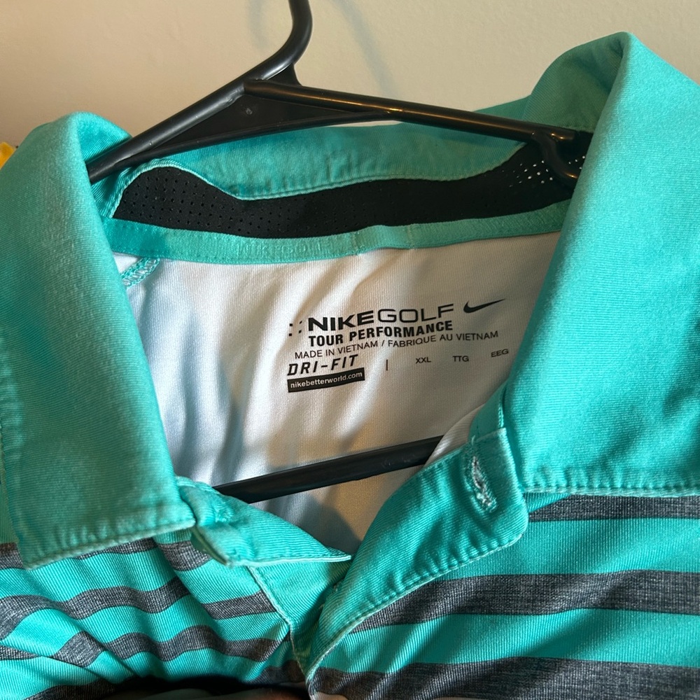 Nike Golf Tour Performance Polo - Teal and Gray